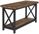 Flexsteel® Carpenter Dark Brown Sofa Table with Black Frame-0