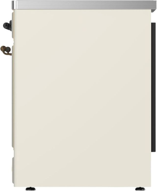 Ilve® Majestic III 30" Antique White Pro Style Induction Range with Triple Glass Door and Burnished Trim-3