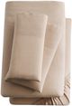 Malouf® 6-Piece Sand Linen-Weave Cotton Split California King Sheet Set-0