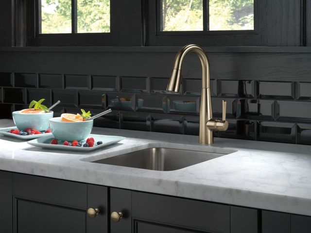 Delta Essa® Champagne Bronze Single Handle Pull-Down Bar/Prep-3
