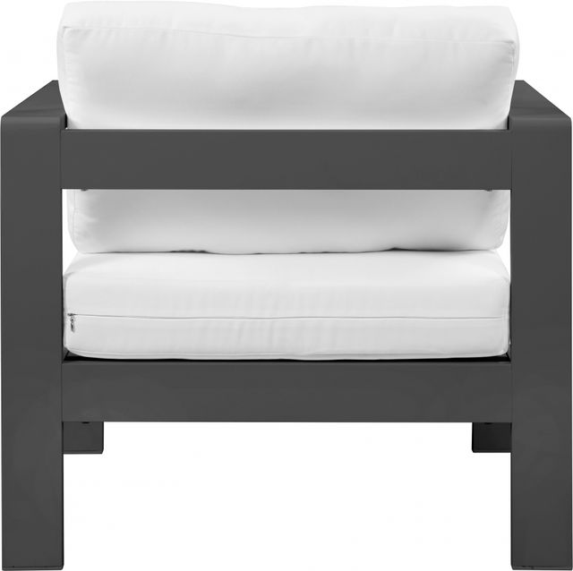 Meridian Furniture Nizuc White Waterproof Fabric Outdoor Patio Aluminum Arm Chair-1
