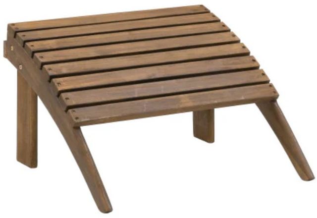 Linon Adirondack Brown Wooden Ottoman-0