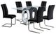 Global Furniture USA D1628DT 7-Piece Black/Silver Dining Set-0