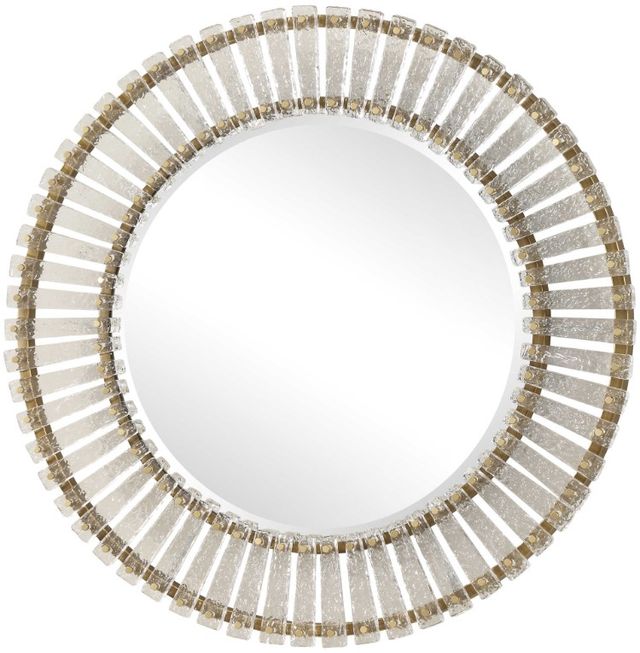 Uttermost® Denali Brushed Gold Round Mirror-0