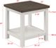 Crown Mark Dakota Brown End Table with White Base-2