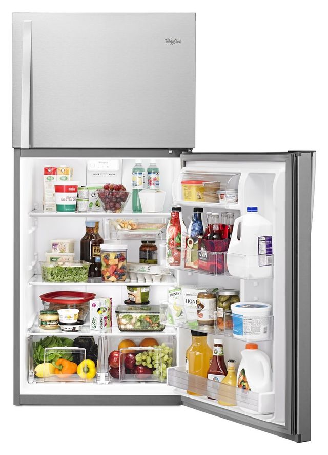 Whirlpool® 30 in. 19.2 Cu. Ft. Monochromatic Stainless Steel Top Freezer Refrigerator-4