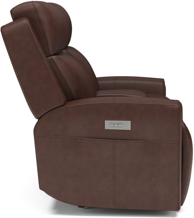 Flexsteel® Barnett Timber Power Reclining Loveseat with Console and Power Headrests and Lumbar-2