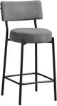 Monarch Specialties Inc. 2-Piece Black/Grey 37" Upholstered Counter Height Barstools Set-0