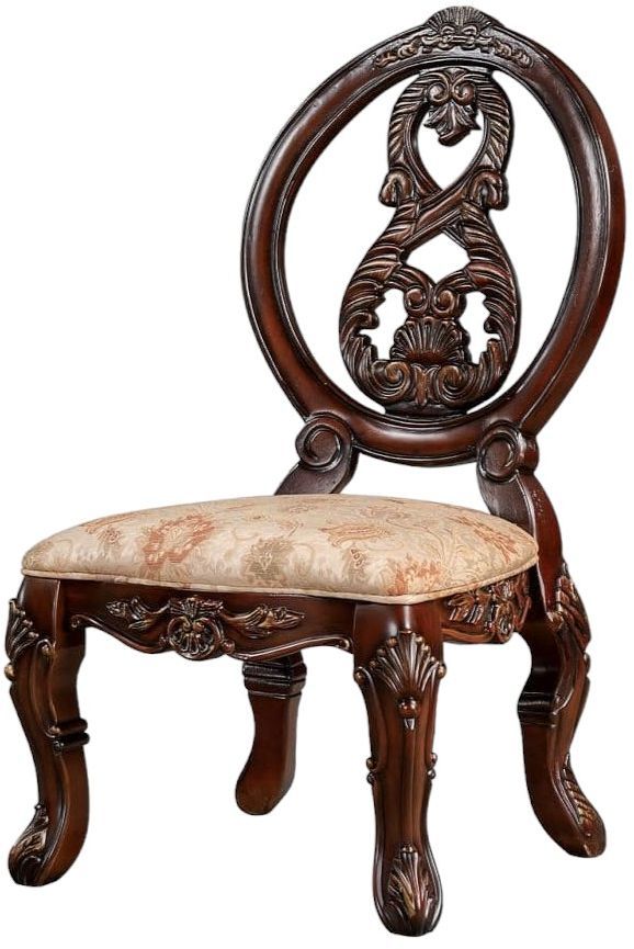 Furniture of America® Normandy 2-Piece Brown Cherry/Tan Side Chair Set-3