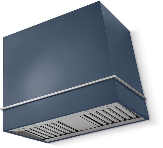 La Cornue Cornufé Loge 36" Winter Sky Wall Mounted Range Hood with Satin Chrome Trim-0