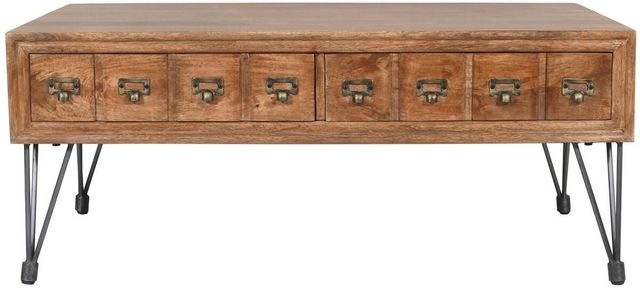 Jofran Inc. American Vintage Brown Coffee Table with Gray Base-2