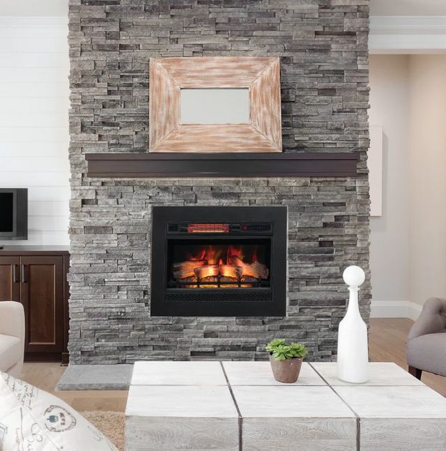 ClassicFlame® Black Infrared Quartz Fireplace Insert-1