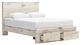 Benchcraft® Lawroy Light Natural Queen Panel Storage Bed-4