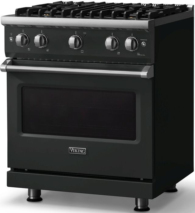 Viking® 5 Series 30" Antique Bronze Pro Style Gas (NG) Range with Polished Chrome Trim-2