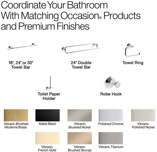 KOHLER® Occasion® Vibrant Polished Nickel Towel Ring-2