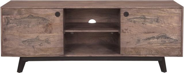 Porter International Designs Fish Gray TV Stand-1