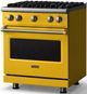 Viking® 5 Series 30" Daffodil Pro Style Gas (LP) Range with Brushed Brass Trim-2