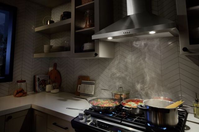 Whirlpool® 36" Stainless Steel Wall Mounted Range Hood with Grease Filter-1