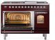 Ilve® Nostalgie II Series 48" Burgundy Pro Style Dual Fuel Range-3