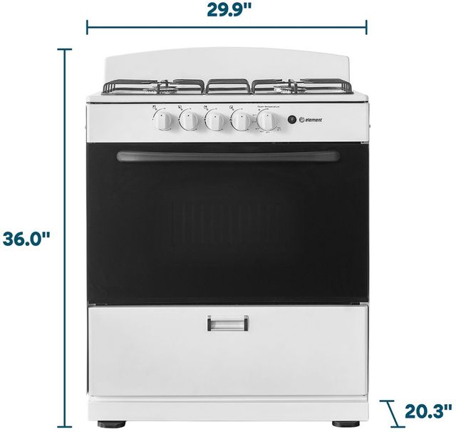 Element® 30" White Freestanding Gas Range-2