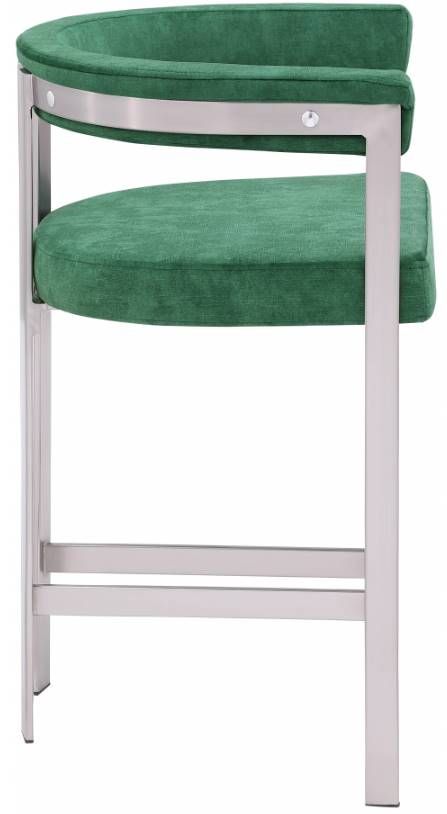 Meridian Furniture Marcello Green/Brushed Chrome Counter Stool-2