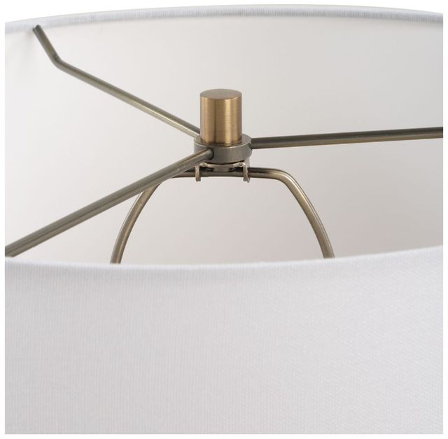 Uttermost® Acosta Antiqued Brass/White Table Lamp-4
