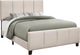 Monarch Specialties Inc. Beige Linen with Black Wood Legs Queen Bed-0
