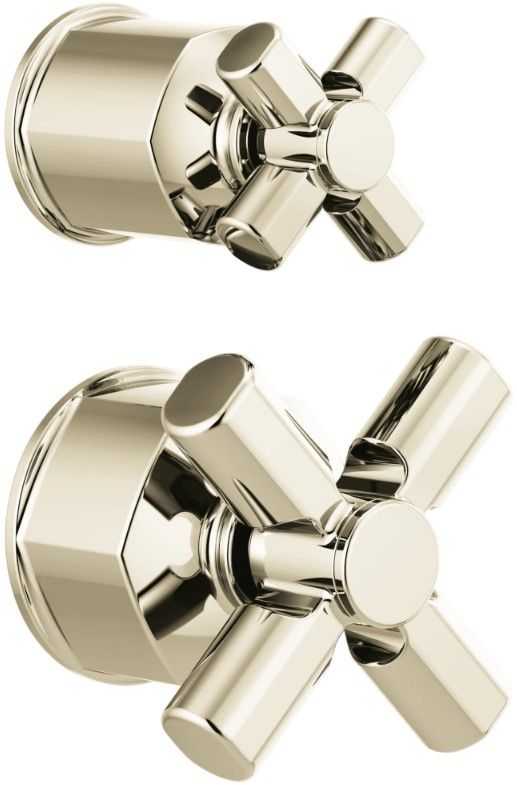 Brizo Invari® Brilliance® Polished Nickel Pressure Balance Valve with Integrated Diverter Trim Cross Handle Kit-0