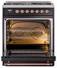 Ilve® Nostalgie II Series 30" Glossy Black Pro Style Dual Fuel Range-2
