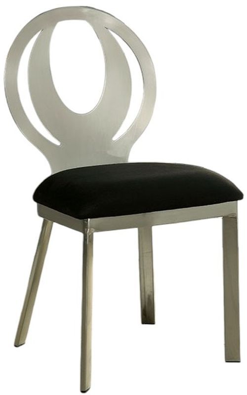 Furniture of America® Orla 2-Piece Black/Silver Dining Side Chair Set-0