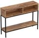 Inspire™ Ojas Natural Burnt Console Table with Black Base-0