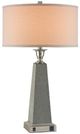 Currey & Company Langham Off-White/Satin Nickel/Verde Table Lamp-0