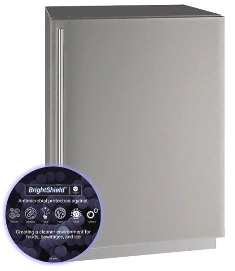 U-Line® Stainless Steel 24" Reversible Hinge Undercounter Refrigerator-1