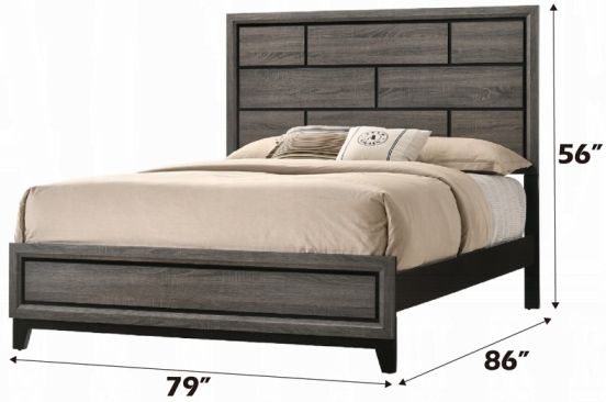 ACME Furniture Valdemar Weathered Gray Eastern King Panel Bed-2