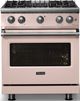 Viking® 5 Series 30" Blush Pro Style Gas (LP) Range with Polished Chrome Trim-4