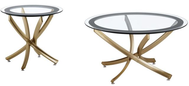 Coaster® Brooke 2-Pieces Rose Brass Occasional Table Set-0