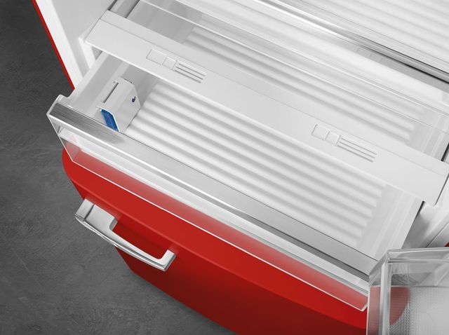 Smeg Retro Style 28 in. 18.0 Cu. Ft. Red Bottom Freezer Refrigerator-3