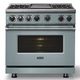 Viking® 7 Series 36" November Sky Pro Style Dual Fuel Range with Griddle-2