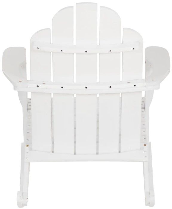 Linon Adirondack White Wooden Outdoor Rocking Chair-3