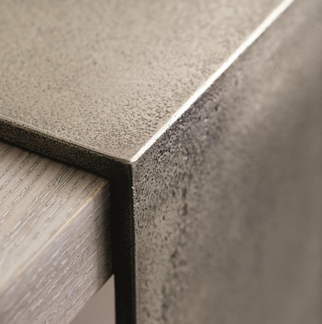 Bernhardt Linea Cerused Greige/Textured Graphite Console Table-3