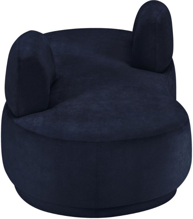 Meridian Furniture Argyle Navy Chenille Fabric Chaise-1