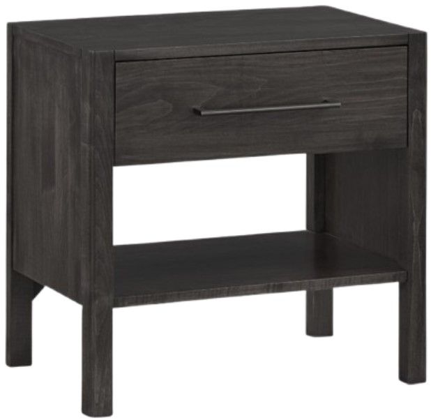 Bassett® Furniture Benchmade Parkway Cinder Bedside Table with Charger-0