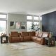 Liberty Furniture Blake 6-Piece Venetian Honey Leather Power Reclining Sectional Sofa Set-1