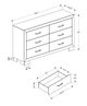 Monarch Specialties Inc. Rustic Oak 6-Drawer Dresser-2