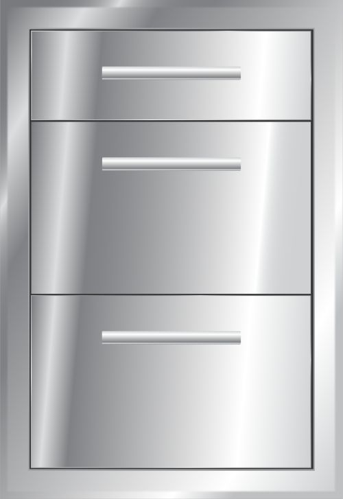 XO PRO-GRADE LUXURY 20" Stainless Steel Triple Drawer-0