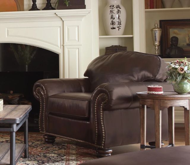 Flexsteel® Customizable Bexley Leather Chair with Nailhead Trim-1