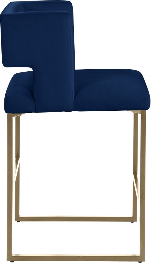 Meridian Furniture Caleb Navy Velvet Counter Stool-2