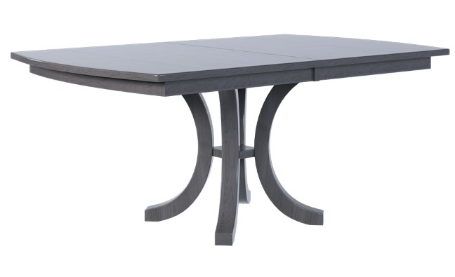 Country View Woodworking Customizable Modesto Elm Top 48" Dining Table with 2-Leaves and Brown Maple Base