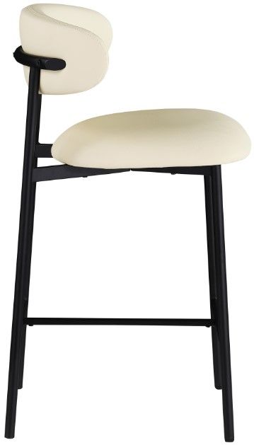 Meridian Furniture Lupita Cream/Matte Black Counter Stool-2