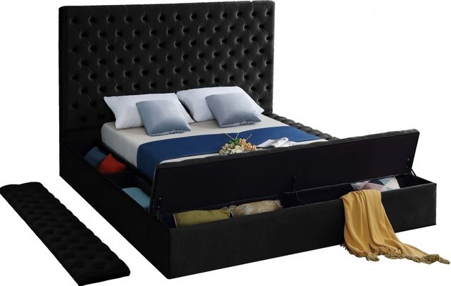 Meridian Furniture Bliss Black Velvet Queen Bed-3